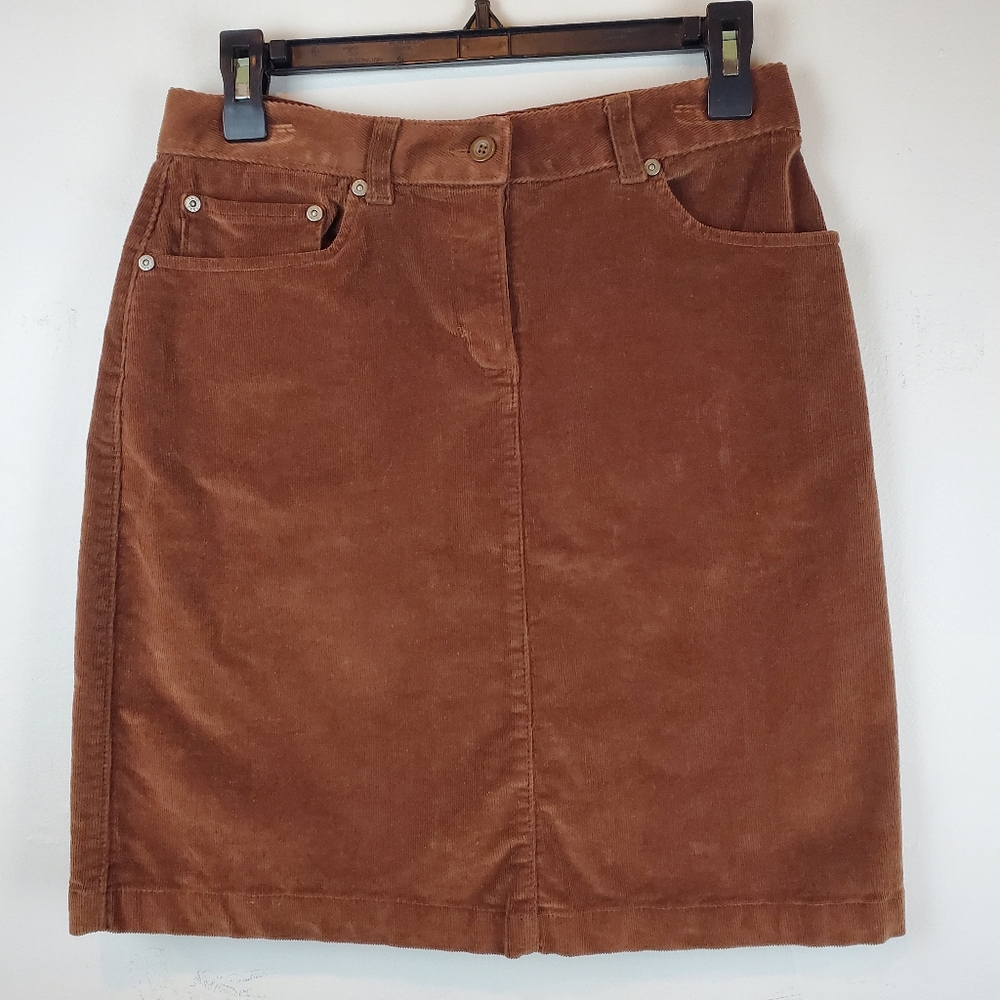 Woolrich Brown Corduroy Mini Skirt 4 Petite Womens Cotton Stretch Small wale